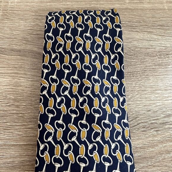 Brooks Brothers Makers Necktie 100% Silk USA Designer Equestrian Bit Bridle Mens - Picture 4 of 7
